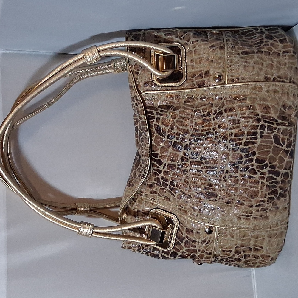 Elegant B Makowsky Gold and Brown Women's Handbag